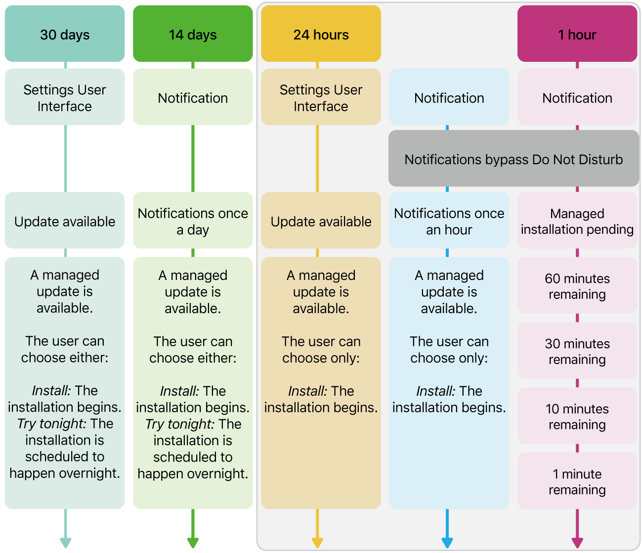 Software update availability information.