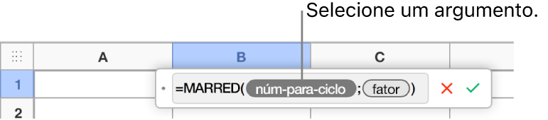 O Editor de Fórmulas com a função SOMA inserida e um texto explicativo para o token de argumento de valor.