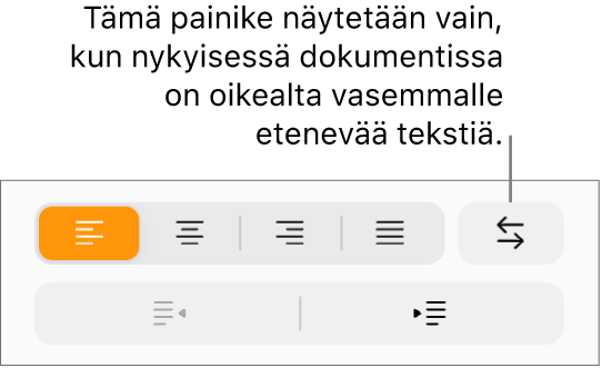 Kuvassa on Muoto-sivupalkin Tekstin suunta -painike.