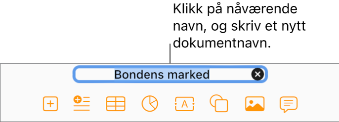 Dokumentets navn, Tom layout, markert øverst i dokumentet.