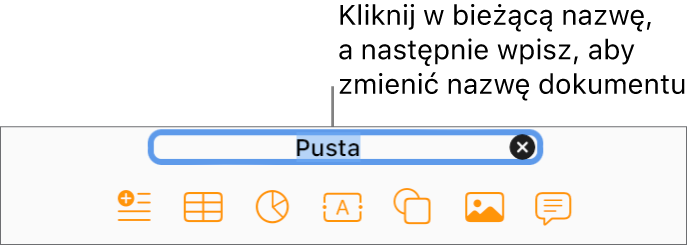 Nazwa dokumentu — Pusty — zaznaczona u góry otwartego dokumentu.
