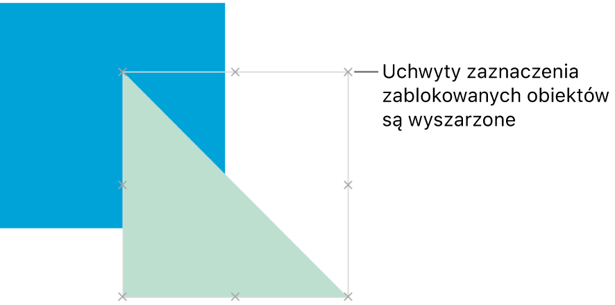 Zablokowany obiekt z wyszarzonymi uchwytami zaznaczenia.