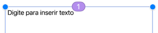 Uma caixa de texto com um círculo com um número 1 dentro dele, na parte superior.