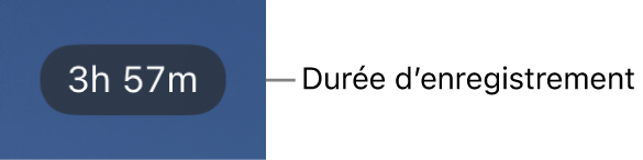 Un écran de caméra affichant le temps d’enregistrement restant