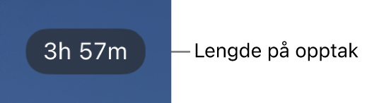 En kameraskjerm som viser gjenværende opptakstid.