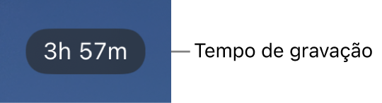 Uma tela da câmera mostrando o tempo restante de gravação.