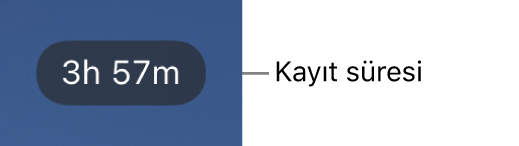 Kalan kayıt süresini gösteren bir kamera ekranı.