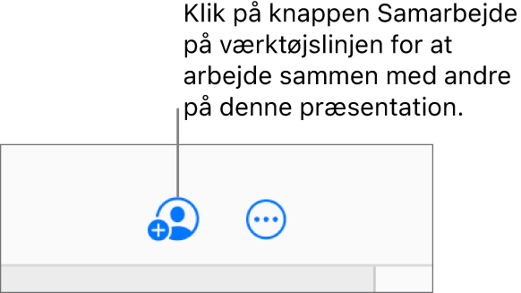 Knappen Samarbejde på værktøjslinjen.