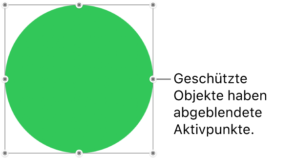 Geschütztes Objekt mit abgeblendeten Aktivpunkten