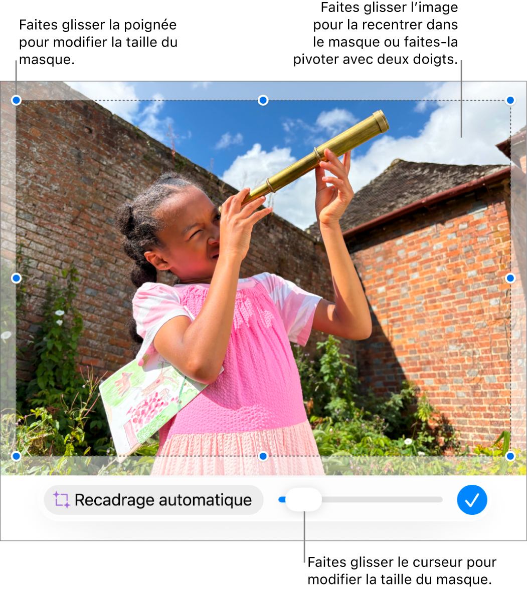 Le curseur de masque en bas d’une photo.