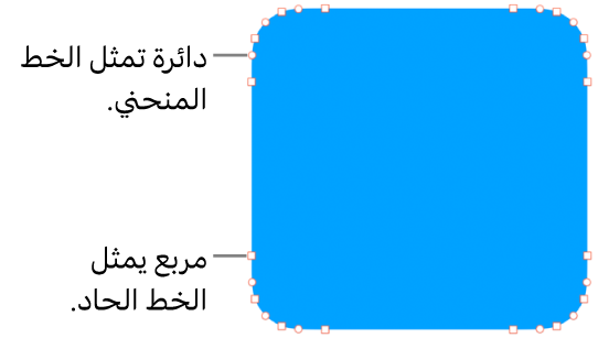 شكل مع نقاط قابلة للتعديل.