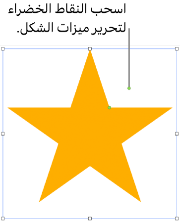 شكل مع مقابض تحديد.