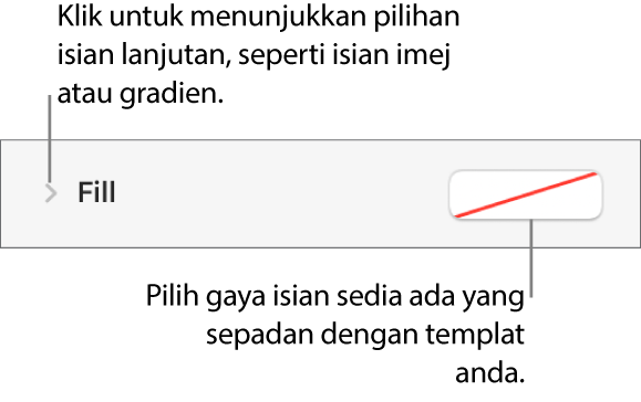 Kawalan untuk memilih warna isian.