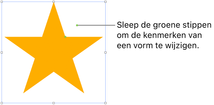 Een object met selectiegrepen.