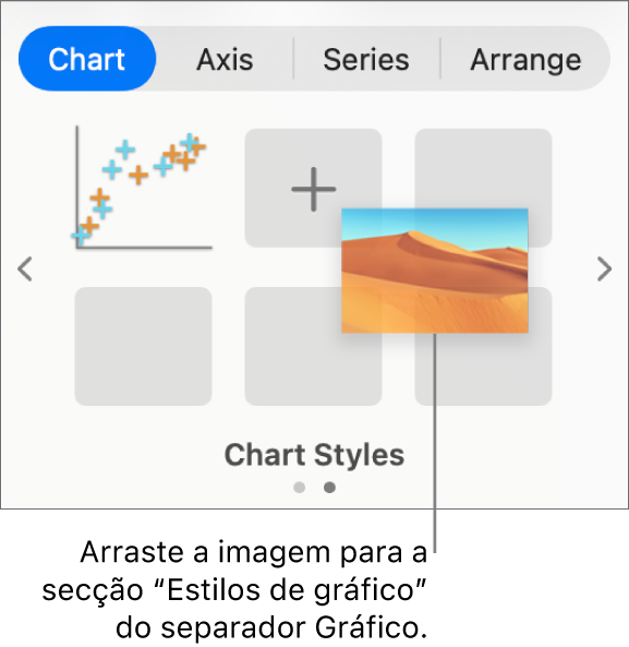Arrastar uma imagem para os estilos de gráfico para criar um novo estilo.