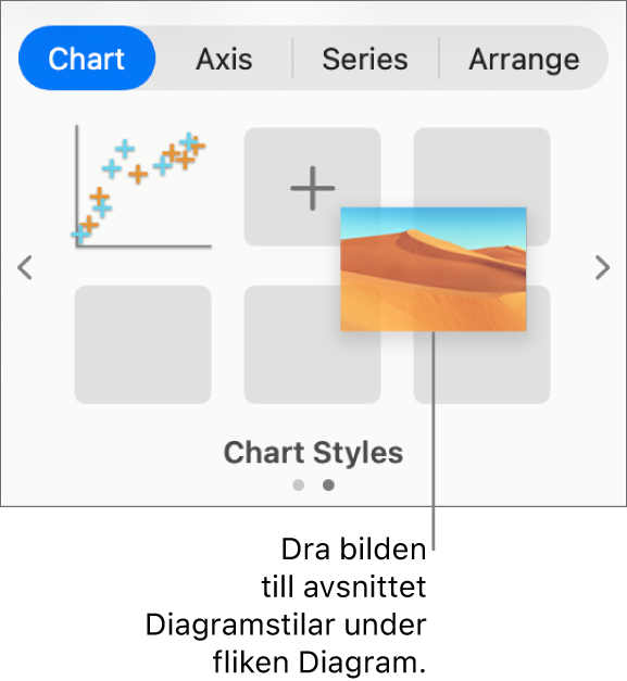 Skapa en ny stil genom att dra en bild till diagramstilarna.