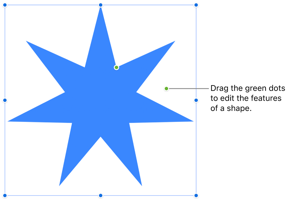 A shape with selection handles.