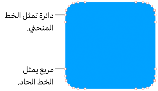 شكل مع نقاط قابلة للتعديل.