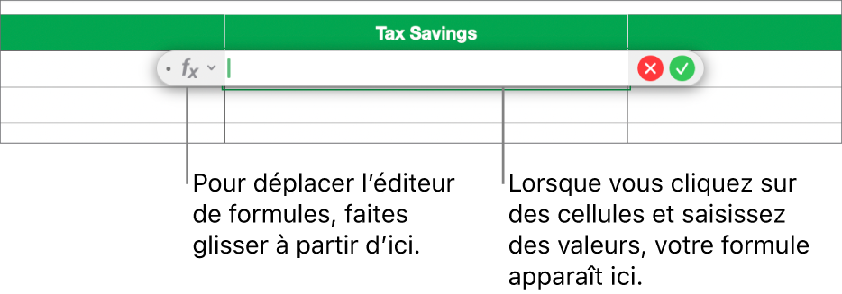 Éditeur de formules.