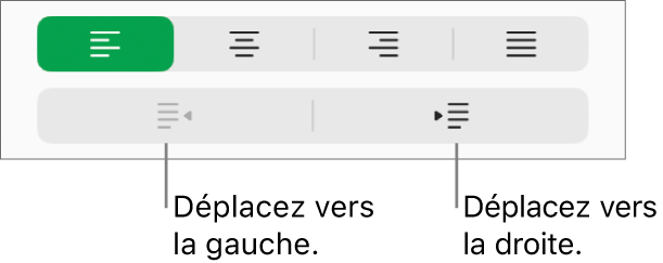 Options d’alignement de paragraphe.