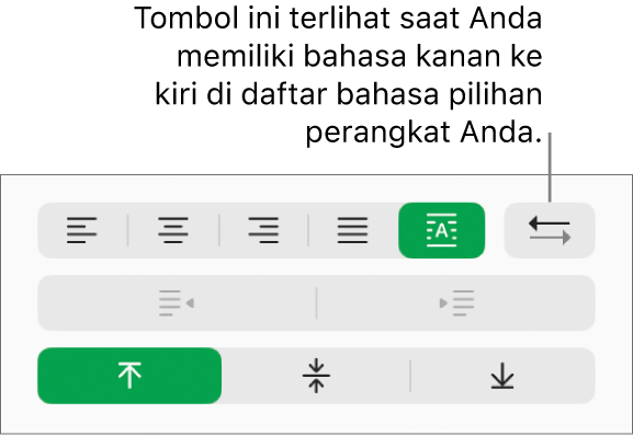 Tombol Arah Paragraf di bagian Perataan pada bar samping Format.