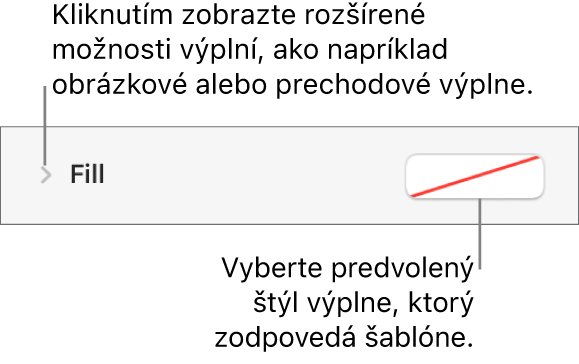 Ovládacie prvky na výber farby výplne.