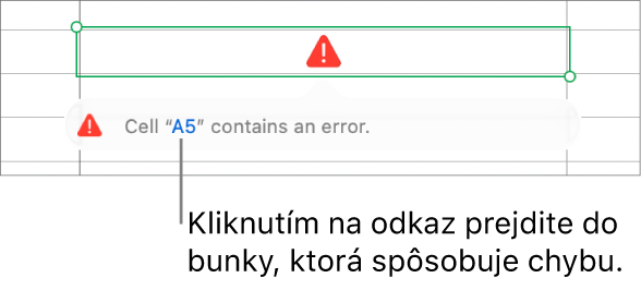 Odkaz na chybu v bunke.