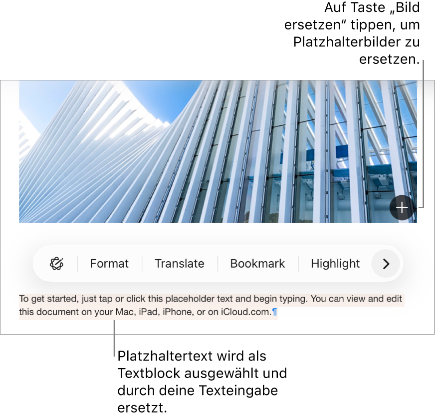 Platzhaltertext und Platzhalterbilder