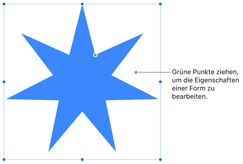 Eine Form mit Auswahlaktivpunkten