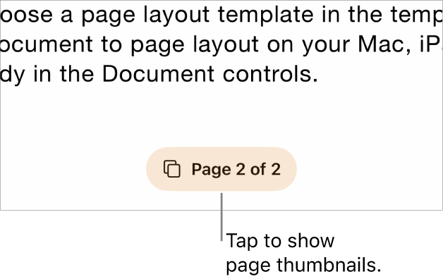 An open document with the page number button at the bottom center of the screen.