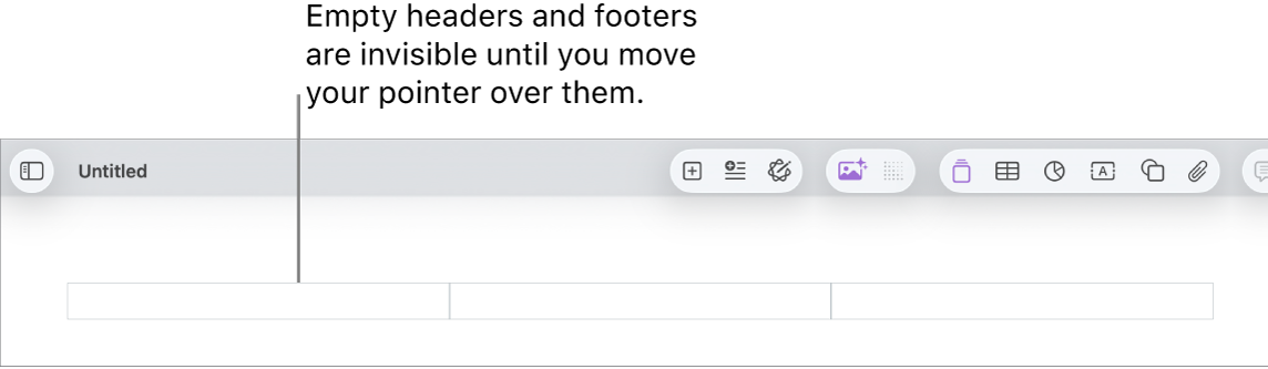 Three header fields above the title of a document.