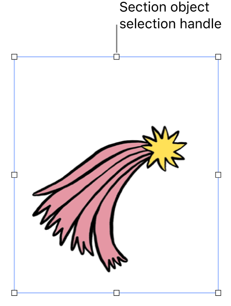 An object with selection handles.