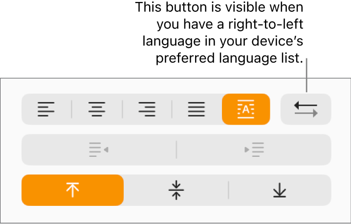 The paragraph direction button next to paragraph alignment buttons.