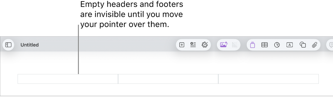 Three header fields above the title of a document.