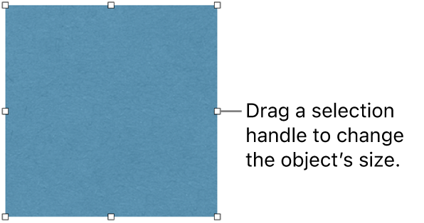 An object with white squares on its border for changing the object’s size.