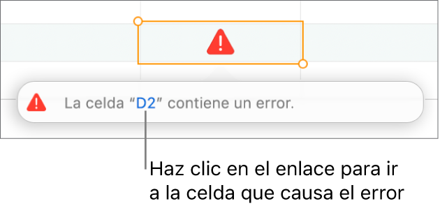 Enlace de error de celda.