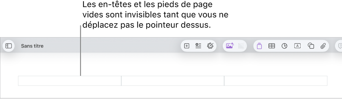 Trois champs d’en-tête au-dessus du titre d’un document.