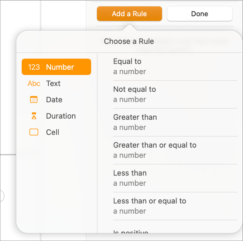 Knoppen voor het aanmaken van regels voor voorwaardelijke celmarkering.