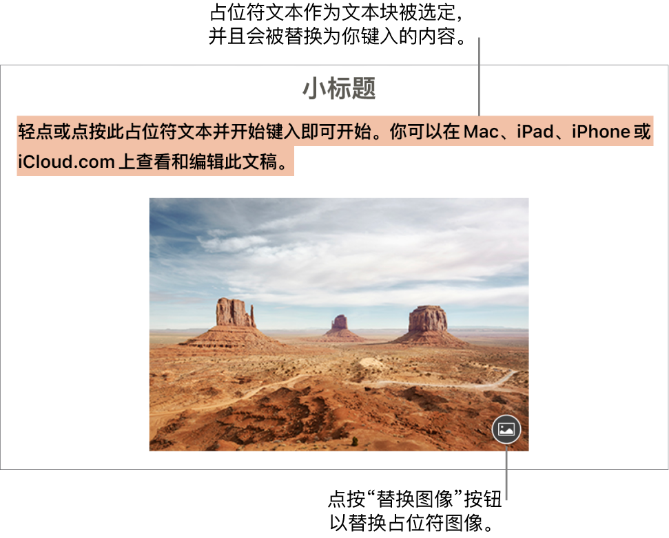 占位符文本和图像。