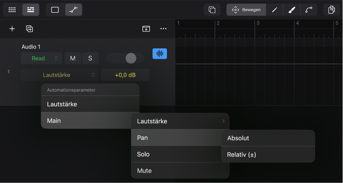 Abbildung. Absolute und relative Automationsparameter.