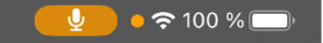 Abbildung. Ein Mikrofonsymbol zeigt an, dass die App im Hintergrund läuft.