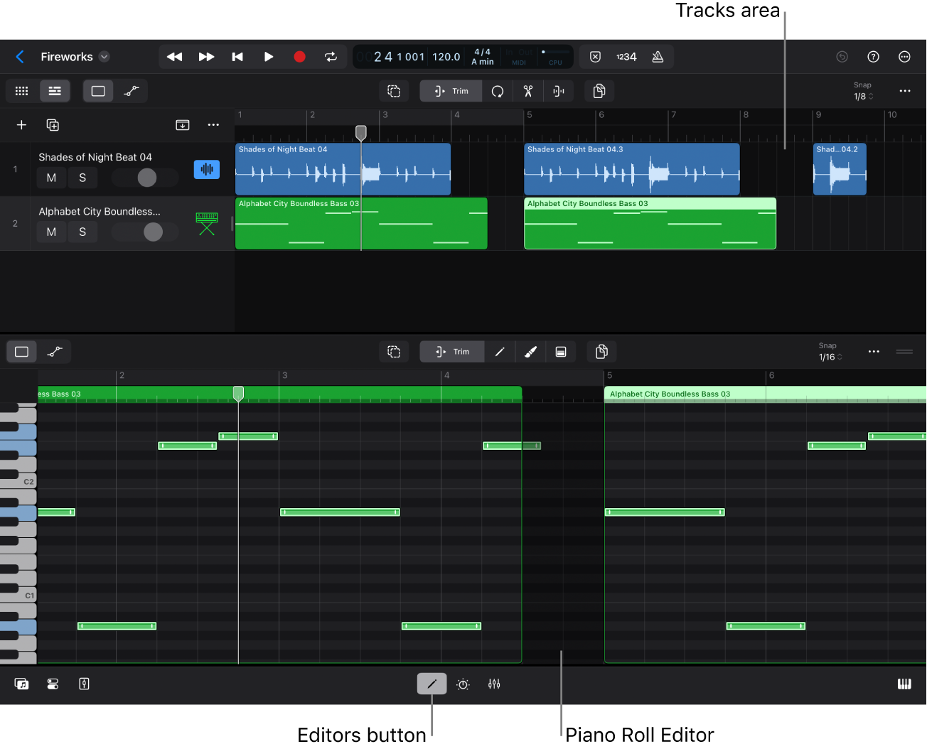 Figure. Piano Roll Editor.