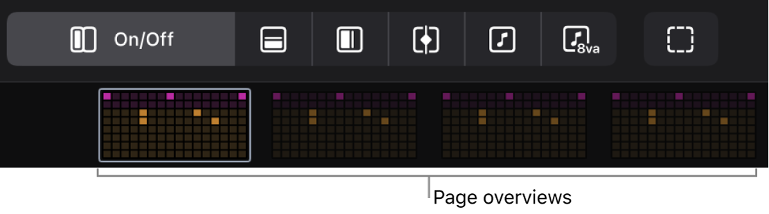 Figure. The page overviews in Step Sequencer.