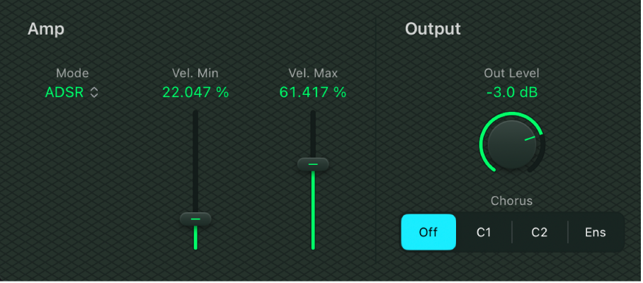 Figure. Amp and Output parameters.