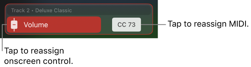 Figure. Reassigning a control in the control row.
