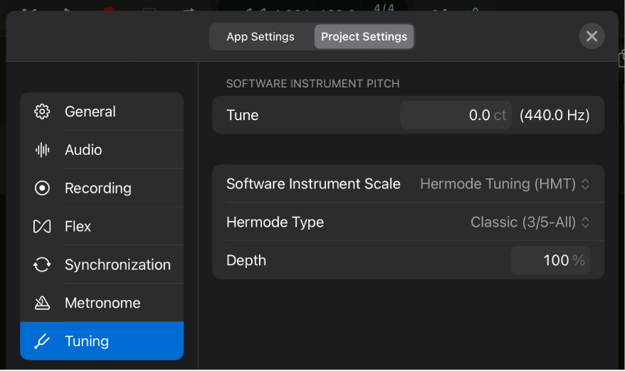 Tuning project settings.