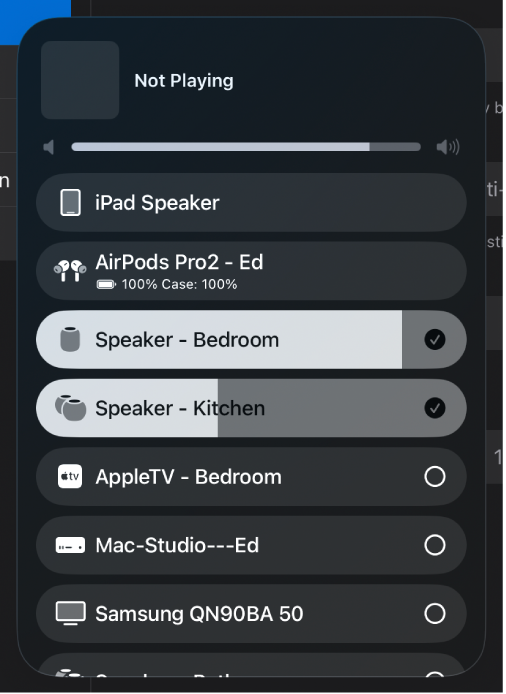 Figure. AirPlay dialog.