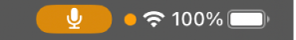 Figure. Microphone icon icons indicate app running in background.