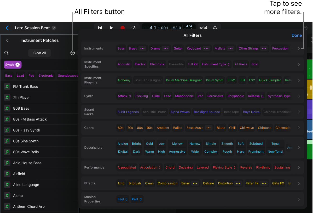 Figure. The All Filters window.