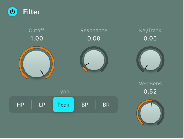 Figure. Filter parameters.
